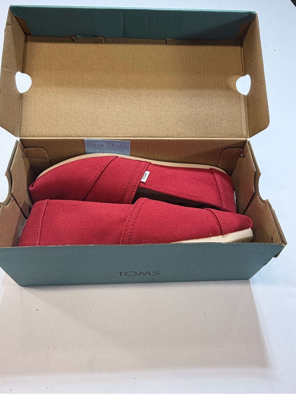 TOMS Classic Red Recycled Cotton Canvas Alpargata Slip-On Shoes Size 7